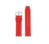 HTHRRFE T115417 Correa de reloj de silicona de 22 mm compatible con Tissot T115 Racing Series T115.417 Correa de reloj de goma deportiva impermeable Accesorios for reloj(Red steel)