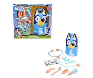 HTI Bluey's Medic Case | Kit médico de simulación para niños | Juego de accesorios y funda de transporte incluye más de 10