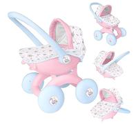 HTI Juguetes y Juegos BabyBoo 4 en 1 Mi Primer Cochecito | Cochecito de bebé para muñecas para niños, Ideal para niñas y niños de 18 Meses en adelante, Cochecito para niños pequeños