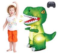 Htish - Juguete de dinosaurio inflable teledirigido - 2,4 GHz RC dinosaurio con luz de sonido, rotación de 360°, juego de dinosaurio interactivo, regalo de cumpleaños para niños a partir de 3, 4, 5, 6