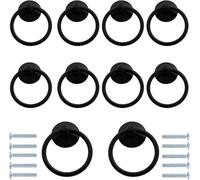 HTLCDZ Paquete de 10 Tiradores de Perilla, Anilla for Colgar, Anilla for cajón, Anilla de un Solo Orificio, Tirador for Puerta de gabinete, Color Dorado(Black)