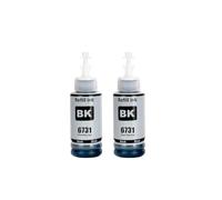 HtLSpoJBe Botella de Recarga de Tinta de Tinte a Granel Compatible 673 T673 T6731 para impresoras L805 L850 L810 L800 L1800 Funciona con Modelos similares(2Bottle-BK)