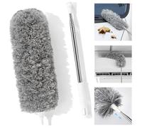 HTLY SPR Plumero de Plumas, Extensible, de Microfibra, Largo Extensible, Resistente a los arañazos, Lavable, Limpieza de Ventiladores de Techo Alto, persianas, telarañas