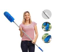 HTLY SPR Plumero Extensible de Microfibra, Extensible, Resistente a los arañazos, Lavable, Limpieza de Ventiladores de Techo Alto, persianas, telaraña