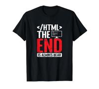HTML El Fin está Siempre Cerca Camiseta gráfica económica, Hombre, Negro, L
