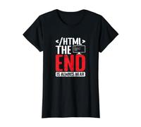 HTML El Fin está Siempre Cerca Camiseta gráfica económica, Mujer, Negro, L