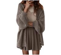 HTNEDNST Dirndl jacke weiß, Dirndl Jacke Damen - Langarm Festlich Cardigan Weich Casual Übergangsjacke Elegant Vintage Bolero Tracht mit Knöpfen Strickjacke Bolerojacke Frühlingsjacke