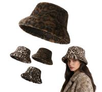 HTNEDNST Gorro de piel ruso para mujer, gorro ruso esponjoso, gorro de felpa, gorro de peluche, sombrero de piel, sombrero de cazador suave, gorro cosaco, gorro ruso cálido, café, Talla única
