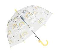 HTNEDNST Paraguas automático transparente a prueba de tormentas ligero con forma de campana para mujer, color blanco, A5 amarillo, Talla única