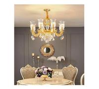 HTRDFWD Lámpara Colgante de Cristal de Lujo, Estilo Europeo, para Sala de Estar, Restaurante, Dormitorio, Villa, Hotel, Escalera dúplex, candelabro de Lujo(8 Lights)
