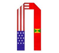 HTRJYH Bufanda de graduación con bandera de 183 cm de longitud para estudio internacional, regalo para mujeres y hombres, Granada Granada Bandera América 0, Talla única