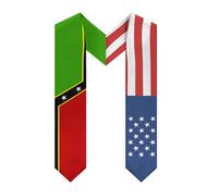 HTRJYH Bufanda de graduación con diseño de bandera de Estados Unidos de Burundi, burundi, clase de doble cara, Bandera de Estados Unidos de San Cristóbal y Nieves, Talla única