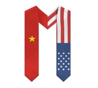 HTRJYH Bufanda de graduación con diseño de bandera de Granada de América, clase de doble cara, Bandera vietnamita de Estados Unidos, Vietnam, Talla única