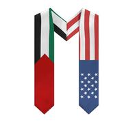 HTRJYH Bufanda de graduación con diseño de bandera de Granada de América, clase de doble cara, Bandera Palestina de América, Talla única