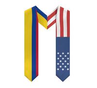 HTRJYH Bufanda de graduación con diseño de bandera de Granada de América, clase de doble cara, Bandera colombiana de América y Colombia, Talla única