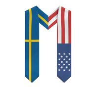 HTRJYH Bufanda de graduación con diseño de bandera de Granada de América, clase de doble cara, Bandera sueca de Suecia, Talla única