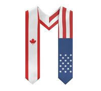 HTRJYH Bufanda de graduación con diseño de bandera de Granada de América, clase de doble cara, Bandera de Canadá y Canadá, Talla única