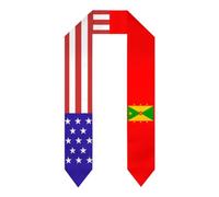 HTRJYH Chal de graduación con diseño de bandera de Indonesia Indonesia y América de 183 cm de longitud para mujeres y hombres, Granada Granada Bandera América 0, Talla única