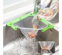 HTRTRR Bolsa de recogida para fregadero, 100 mallas desechables con almacenamiento verde, fregadero de esquina para residuos de cocina