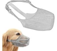 HTRTRR Bozal para perros, bozal para perros con malla, aplicable a pequeño, mediano, evita morder, masticar y ladrar (gris, XL)
