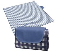 HTRTRR Manta de pícnic impermeable, manta de picnic portátil y plegable de tela Oxford impermeable, 200 cm x 195 cm, ideal para acampar y relajarse (azul oscuro)