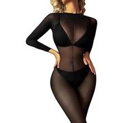 HTRUIYATY Body Mujer Sexy Medias Bodystocking De Long Sleeves Medias Sin Entrepierna Catsuit Mujer Full Body Sexy Nylon Media