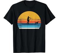 HTRWSNVX Cool Funny Stand Up Paddle Board Dog Sup Paddling Boarding Gift Unisex T-Shirt Black XXL