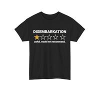 HTRWSNVX Disembarkation Awful Would Not Recommend Funny Cruise Ship Shirt Black 3XL