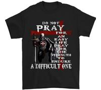 HTRWSNVX Do Not Pray Knights Templar St Georges Day Mens T-Shirt 100% Cotton Black 3XL