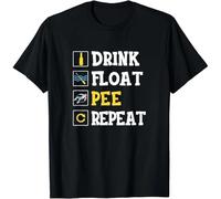 HTRWSNVX Drink Float Pee Repeat Funny Float Trip Tubing Canoeing Gift Unisex T-Shirt Black 3XL