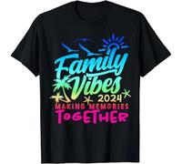 HTRWSNVX Family Vacation 2024 Beach Matching Family Summer Vacation Gift Unisex T-Shirt Black XL