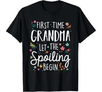 HTRWSNVX First Time Grandma Let The Spoiling Begin - Grandmother T-Shirt Black L