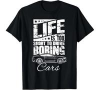 HTRWSNVX Funny Car Lover Gift Life Is Too Short To Drive Boring Cars Gift Unisex T-Shirt Black M