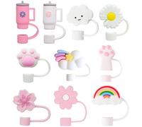 HTTDSLF 10 Piezas Tapas de Pajitas, Accesorios de Pajita, Accesorios para Pajita, 10mm Pajitas Cubiertas Accesorios, Protector de Pajita, para pajitas Stan ley 40oz / 1200 ml Accesorios