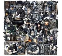 HTTDSLF 100 Piezas Pegatinas de Brujas, Stickers Aesthetic, Pegatinas Góticas Impermeables Para Ordenador Portátil, Álbum de Recortes, Guitarra, Scrapbooking, Cuaderno, Patineta, Teléfono Móvil y Más