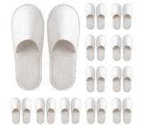 HTTDSLF 12 Pares Pantuflas Desechables Blancas/Zapatillas de Hotel Para Invitados/de Estar Por Casa Para Hombre Mujer - Ideal Para Viaje, Hogar, Baño, Boda