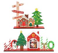 HTTDSLF 2 Piezas Letrero de Mesa de Navidad, Letrero de Feliz Navidad De Pan de Jengibre, Decoración de Navidad, Letreros de Mesa de Navidad, para Mejorar el Ambiente Navideño