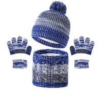 HTTDSLF 3 in 1 Conjunto de Gorro Bufanda y Guantes Niños, Conjunto de Bufanda Sombrero y Gorro Niño Invierno, Niños Invierno Cálido Beanie Gorro Bufanda Guantes Set, para 3-8 Años Niños y Niñas