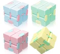 HTTDSLF 4 PCS Juguete de Cubo Infinito, Fidget Toys Infinite Cube, Infinity Cube Toy para Adultos, Juguete de Cubo Infinito Mágico Bloques Fidget, para Oficina, Escuela y Hogar