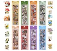 HTTDSLF 48 Hojas Pegatinas Scrapbooking, Stickers Scrapbooking, Pegatinas Florales, Stickers Bullet Journal, Sticker Decorativas Transparentes para DIY Álbumes de Recortes, Agenda