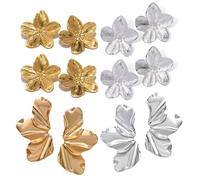 HTTDSLF 6 Pares de Aretes de Pétalos, Aretes de Flores Largos de Oro, Pendientes de Flores de Cinco Pétalos y Bolas, Joyas para Mujer