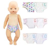 HTTDSLF 6 Piezas Pañales para Muñecas, Accesorios para Muñecos Bebé, Ropa Muñeca para 14-16" (35-45 Cm)
