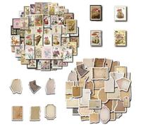 HTTDSLF 90 Piezas Pegatinas Vintage Scrapbooking, Vintage Pegatinas, Stickers Aesthetic, Retro Bullet Journal Aesthetic Stickers, para Bullet Journal Decoración, DIY Álbum de Fotos