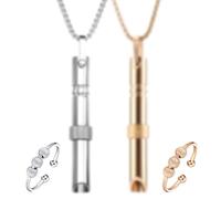 HTTDSLF Collar de Respiración, Cadena de Respiración, Consciente para Aliviar la Ansiedad - Accesorio de Meditación, Yoga y Relajación, Regalo Ideal para Mujeres y Hombres (Oro Rosa y Plata)