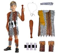 HTTDSLF Disfraz de Cavernícola para Niño y Niña, Troglodita Prehistoria, Caveman Fancy Dress Costume for Children, Disfraz Carnaval Niño