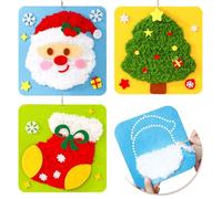 HTTDSLF Kit de Costura Navideño, Kit de Costura de Adornos Navideños para Niños, Kit de Manualidades de Fieltro Educativa, Ideal Para Proyectos De Manualidades Navideñas