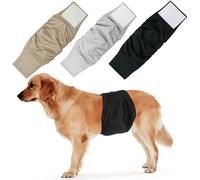 HTTDSLF Pañales para Perro Macho Lavable, Bandas de Vientre Reutilizables para Perros machos, Super Absorbente a Prueba de Fugas, Paquete de 3 Incontinencia Cubre Panza para Mascotas Pequeño Mediano