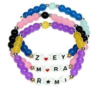HTTDSLF Pulseras de Merchandising K-pop De-mon Pulseras Inspiradas Pulsera Elástica Apilable Pulsera con Dije de Letra, Accesorios y Regalos para Disfraces de Cosplay Joyería para Cumpleaños y Navidad