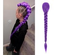 HTTDSLF Trenzado Cabello Pre-estirado, 26" Extensiones de Pelo Púrpura, Jumbo Extensiones Pelo Para Trenzas Africanas, Trenzas de Clip, Pelo Sintético Morado para Trenzar para Fiestas de Halloween