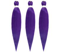 HTTDSLF Trenzado Cabello Pre-estirado, 30" Extensiones de Pelo Púrpura, Jumbo Extensiones Pelo Para Trenzas Africanas, Pelo Sintético Morado para Trenzar para Fiestas de Halloween (3, Púrpura)